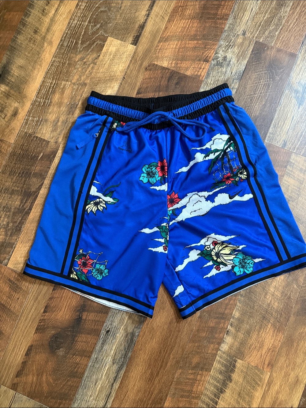 Nike Dri-FIT Hoops Elite Floral Basketball Shorts Blue Men’s Medium